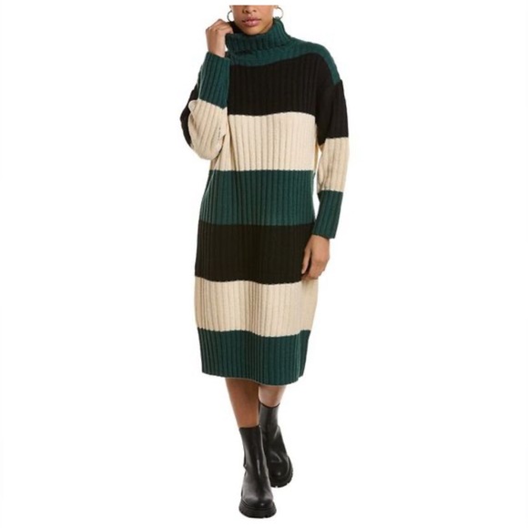 Anna Kay Womens Oversized Knit Wool-Blend Dress, Green Size Small - Picture 1 of 11